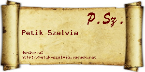 Petik Szalvia névjegykártya
